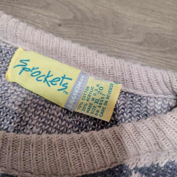 Vintage Sprockets Sweater Men Extra Large Beige USA Made Golf Dad Preppy Casual - Picture 4 of 7